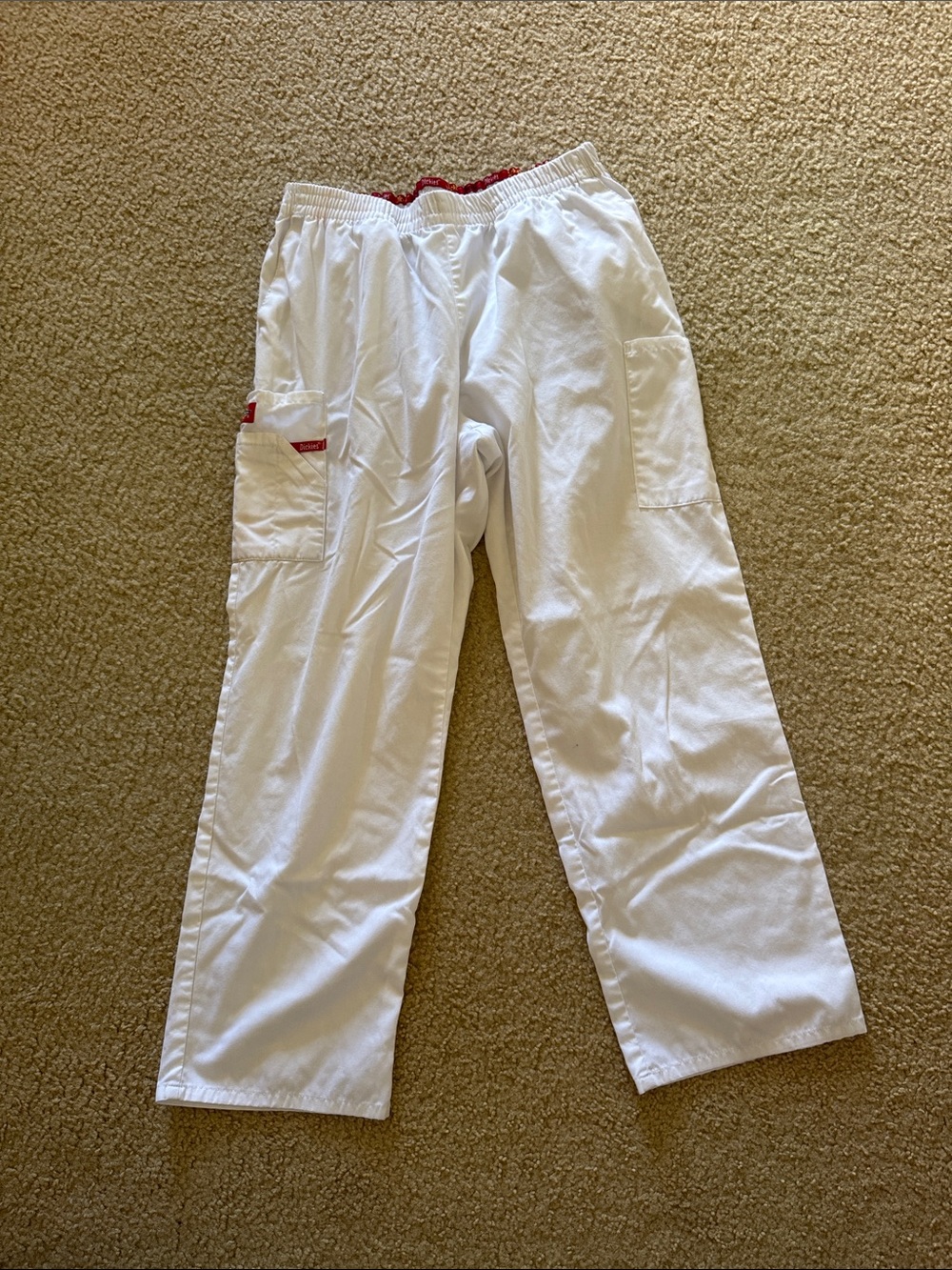 Dickies unisex White Cargo scrub bottoms
